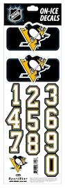 Čísla na helmu Sportstape ALL IN ONE HELMET DECALS - PITTSBURGH PENGUINS - DARK HELMET