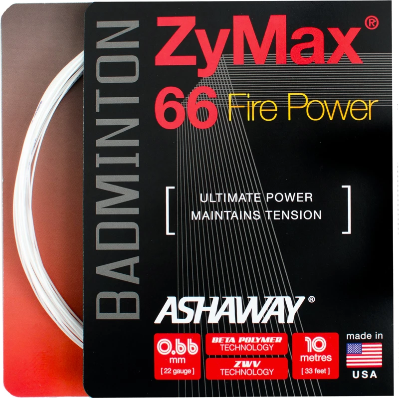 Badmintonový výplet Ashaway  ZyMax 66 Fire Power White