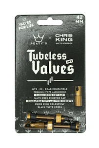 Bezdušový ventilek PEATY'S  X chris king (mk2) bourbon tubeless valves 42mm (ptv2-42-brb-12)