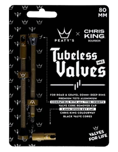 Bezdušový ventilek PEATY'S  X chris king (mk2) bourbon tubeless valves - 80mm (ptv2-80-brb-12)