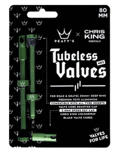 Bezdušový ventilek PEATY'S  X chris king (mk2) emerald tubeless valves - 80mm (ptv2-80-emr-12)