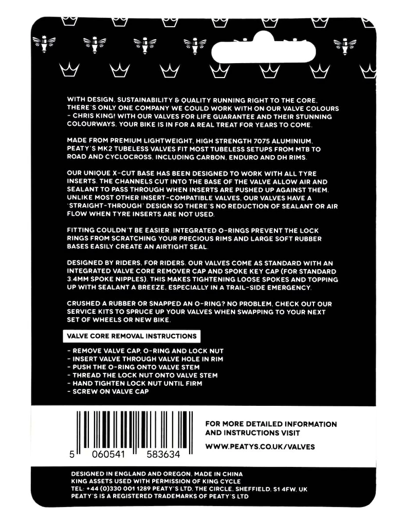 Bezdušový ventilek PEATY'S  X chris king (mk2) mango tubeless valves - 80mm (ptv2-80-mng-12)