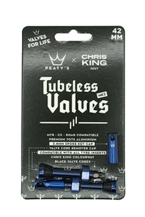 Bezdušový ventilek PEATY'S  X chris king (mk2) navy tubeless valves 42mm (ptv2-42-nvy-12)
