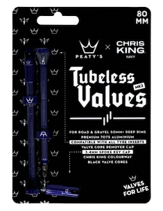 Bezdušový ventilek PEATY'S  X chris king (mk2) navy tubeless valves - 80mm (ptv2-80-nvy-12)
