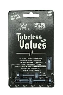 Bezdušový ventilek PEATY'S  X chris king (mk2) slate tubeless valves 42mm (ptv2-42-slt-12)