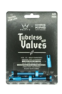 Bezdušový ventilek PEATY'S  X chris king (mk2) turquoise tubeless valves 60mm (ptv2-60-trq-12)