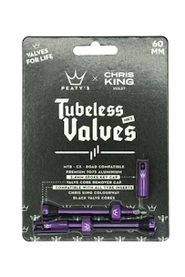 Bezdušový ventilek PEATY'S  X chris king (mk2) violet tubeless valves 60mm (ptv2-60-vlt-12)