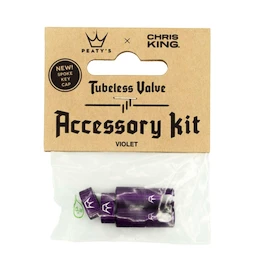 Bezdušový ventilek PEATY'S X chris king (mk2) violet tubeless valves accessory kit (ptv2-accs-vlt-12)