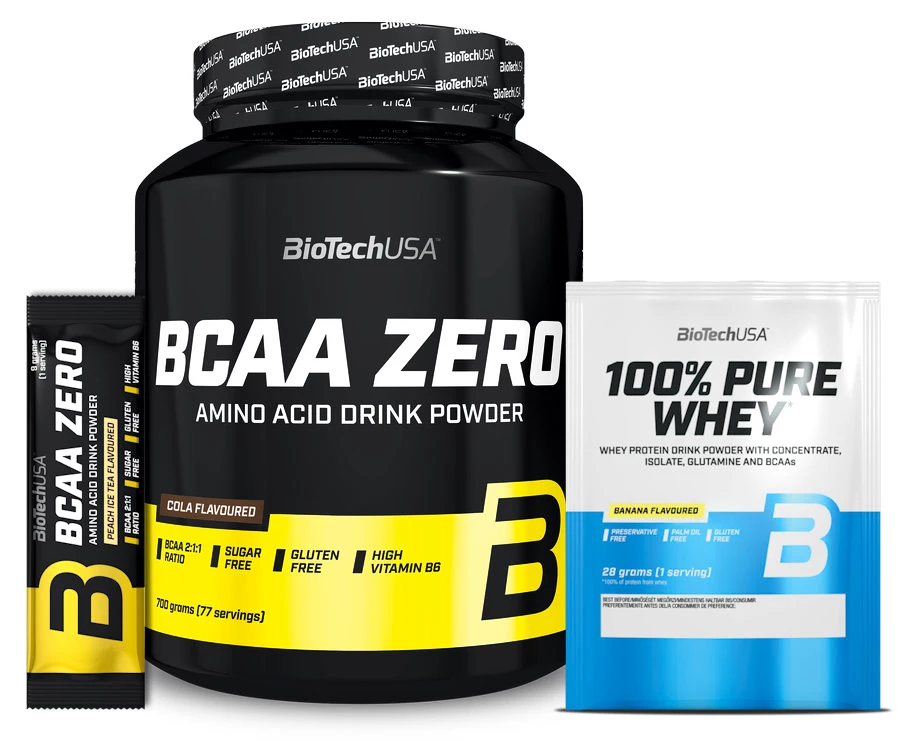 BioTech USA BCAA ZERO 700 g + BioTech USA BCAA ZERO 9 g + BioTech USA 100% Pure Whey 28 g