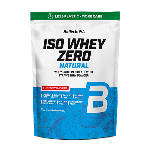 BioTech USA Iso Whey Zero Natural 1000 g jahoda - thumb (1)