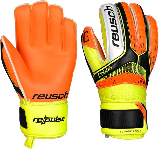 Brankářské rukavice Reusch Re:pulse SG Finger Support Junior Black/Orange