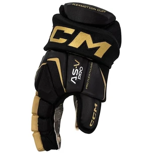 CCM Tacks AS-V PRO black/gold  Hokejové rukavice, Senior