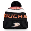 Čepice Fanatics Authentic Pro Rinkside Goalie Beanie Pom Knit NHL Anaheim Ducks, OS