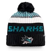 Čepice Fanatics Authentic Pro Rinkside Goalie Beanie Pom Knit NHL San Jose Sharks