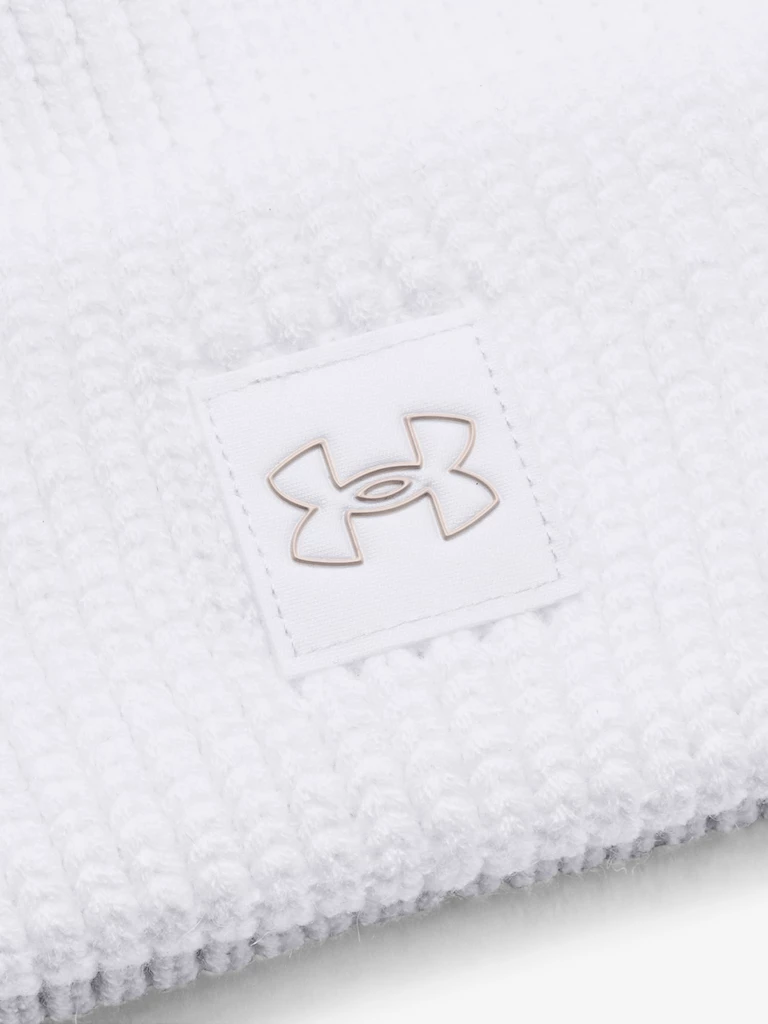 Čepice Under Armour UA Halftime Ribbed Pom-WHT