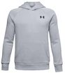 Chlapecká mikina Under Armour  RIVAL COTTON HOODIE grey