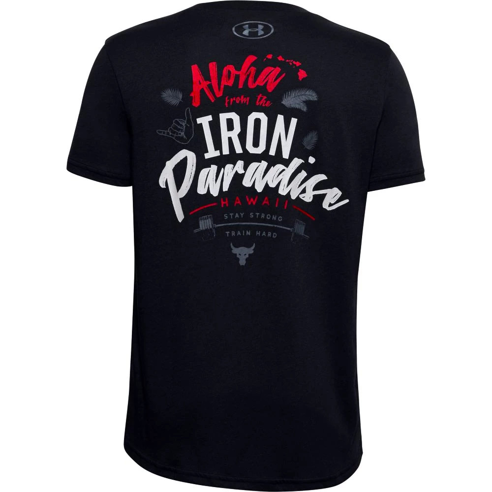 Chlapecké Tričko Under Armour Project Rock Iron Paradise SS černé