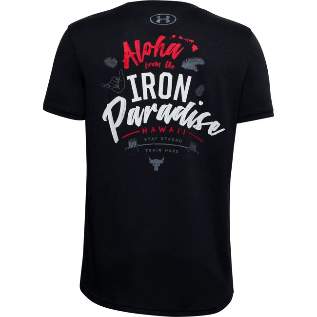 Chlapecké Tričko Under Armour Project Rock Iron Paradise SS černé