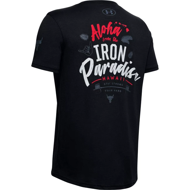 Chlapecké Tričko Under Armour Project Rock Iron Paradise SS černé