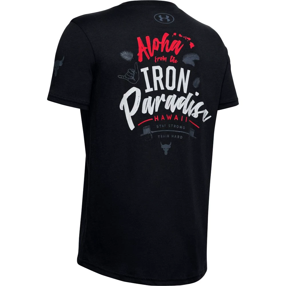 Chlapecké Tričko Under Armour Project Rock Iron Paradise SS černé