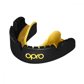Chránič zubů Opro GOLD BRACES Black/Gold Senior