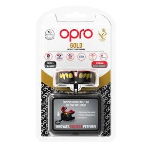 Chránič zubů Opro  GOLD JAWZ Black/Red/Gold Senior