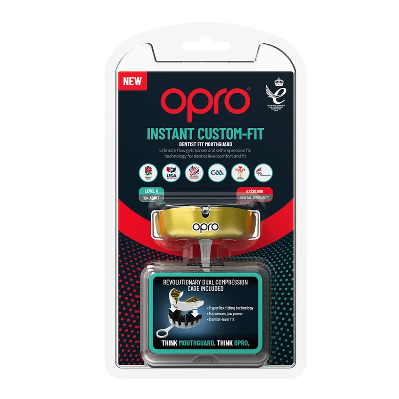 Chránič zubů Opro  INSTANT CUSTOM FIT SOLIDS Gold/White Senior