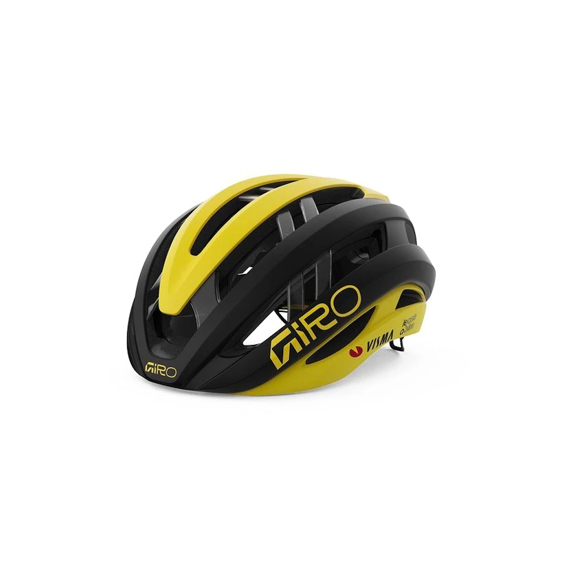 Cyklistická helma Giro Aries  Spherical Mat Black/Yellow Visma S