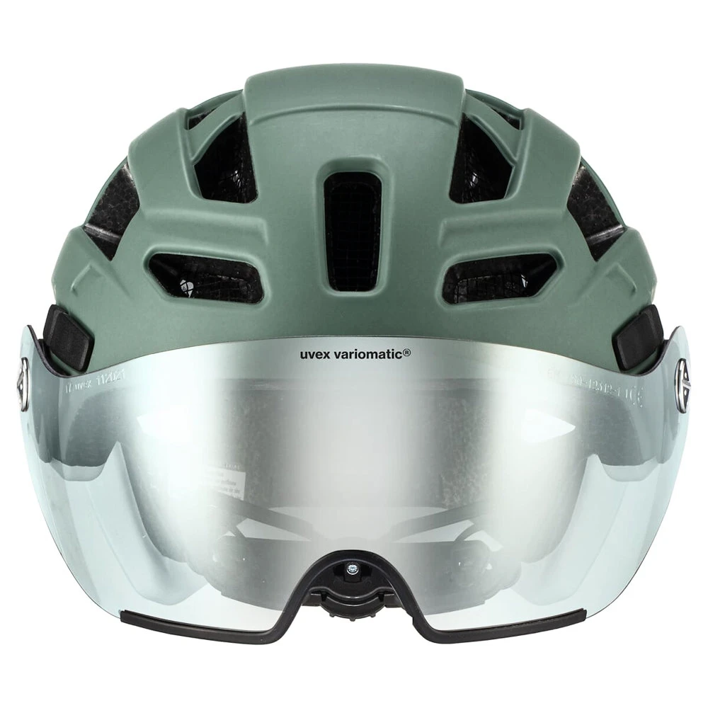 Cyklistická helma Uvex Finale Visor V Moss Green-Cloud M (S4109770400)