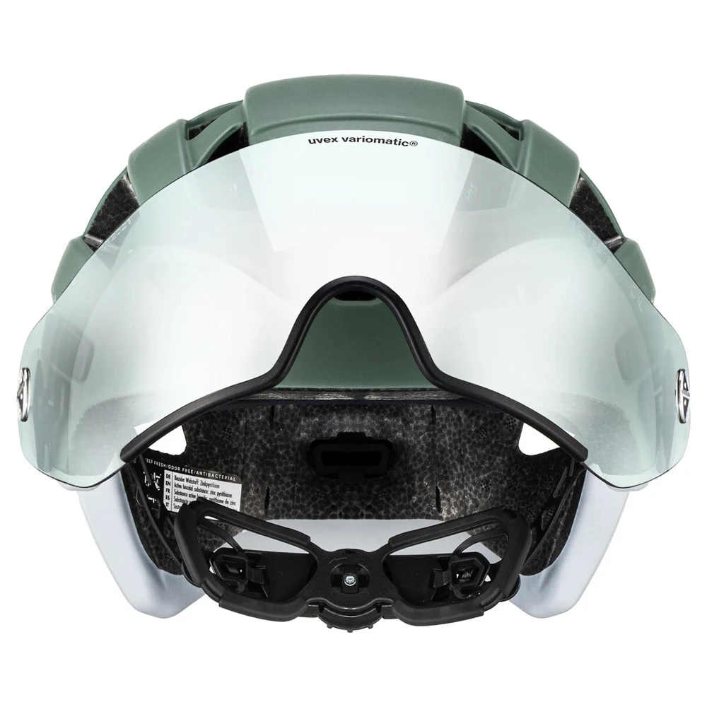 Cyklistická helma Uvex Finale Visor V Moss Green-Cloud M (S4109770400)