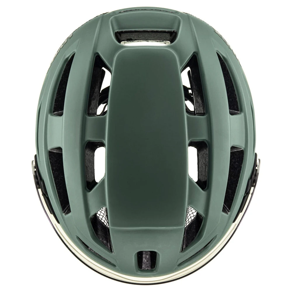 Cyklistická helma Uvex Finale Visor V Moss Green-Cloud M (S4109770400)