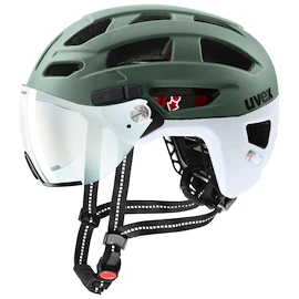 Cyklistická helma Uvex Finale Visor V Moss Green-Cloud M (S4109770400)
