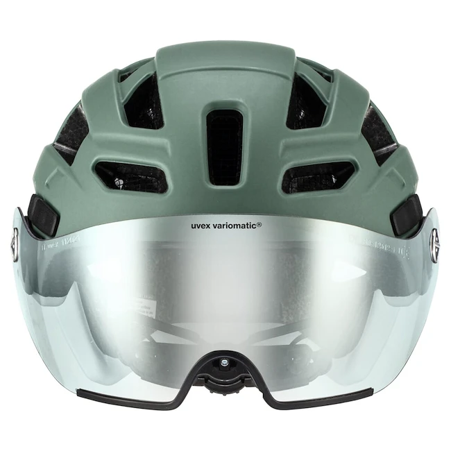 Cyklistická helma Uvex Finale Visor V Moss Green-Cloud M (S4109770400)