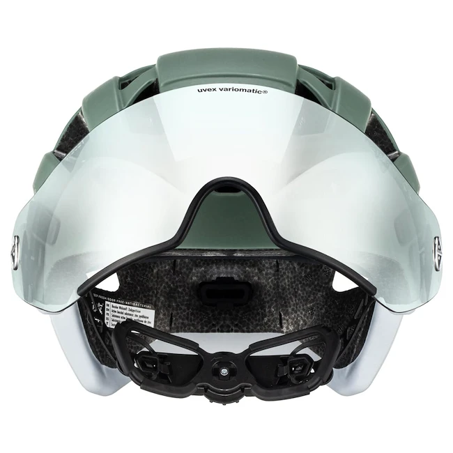 Cyklistická helma Uvex Finale Visor V Moss Green-Cloud M (S4109770400)