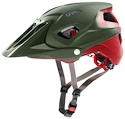 Cyklistická helma Uvex Quatro Integrale zeleno-červená
