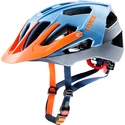 Cyklistická helma Uvex Quatro modrá-stříbrná-oranžová