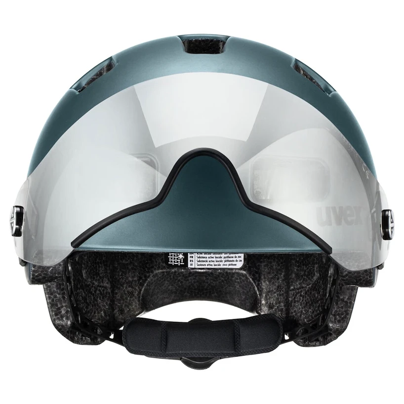 Cyklistická helma Uvex Rush Visor Deep Turquoise Mat (S4100280400) 55 - 58 cm