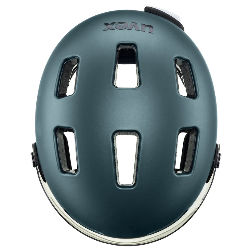 Cyklistická helma Uvex Rush Visor Deep Turquoise Mat (S4100280400) 55 - 58 cm