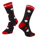 Cyklistické ponožky Force Square černo-červené