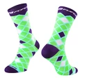 Cyklistické ponožky Force Square zeleno-fialové