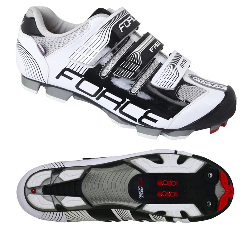 Cyklistické tretry Force MTB FREE černo-bílé