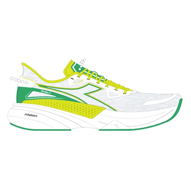 Dámská běžecká obuv Diadora Nucleo 2 White/Lime  EUR 42