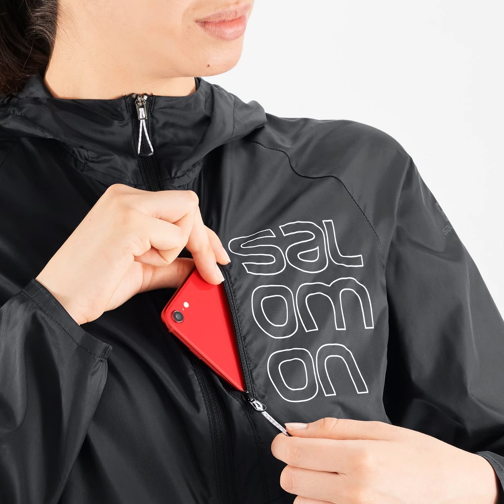 Dámská bunda Salomon  Bonatti Cross FZ Hoodie Jet Black/White