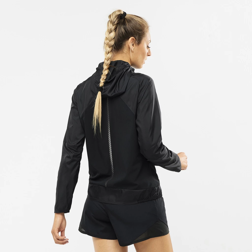 Dámská bunda Salomon  Bonatti Cross FZ Hoodie Jet Black/White
