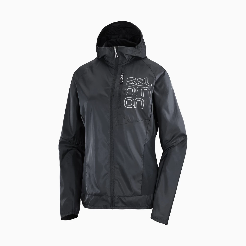 Dámská bunda Salomon  Bonatti Cross FZ Hoodie Jet Black/White