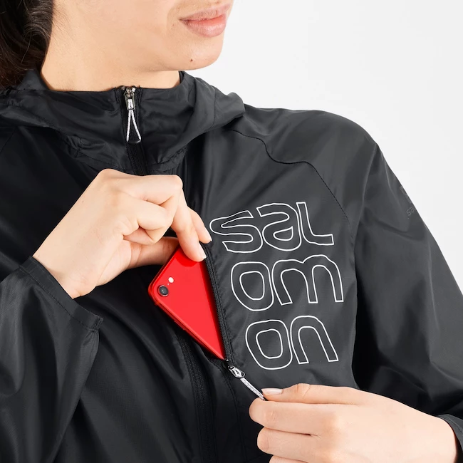 Dámská bunda Salomon  Bonatti Cross FZ Hoodie Jet Black/White