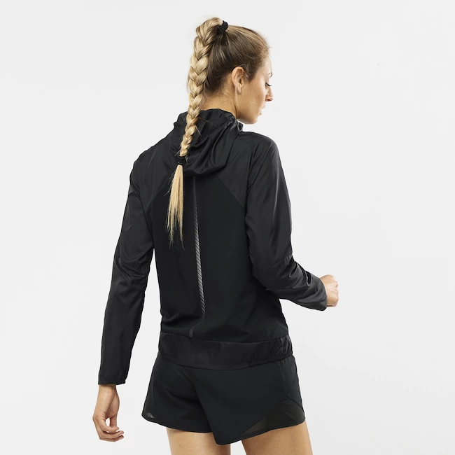 Dámská bunda Salomon  Bonatti Cross FZ Hoodie Jet Black/White