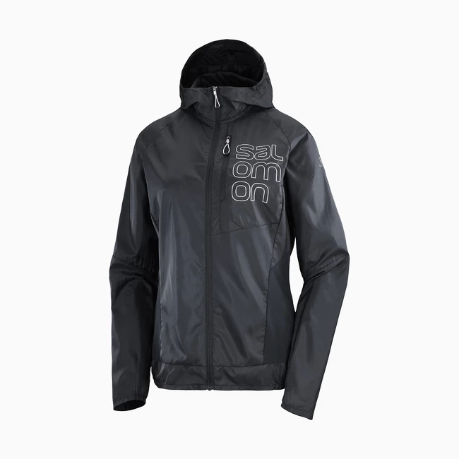 Dámská bunda Salomon  Bonatti Cross FZ Hoodie Jet Black/White
