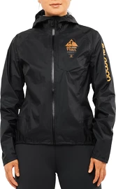 Dámská bunda Salomon Bonatti Waterproof Jacket Black/Autumn Blaze