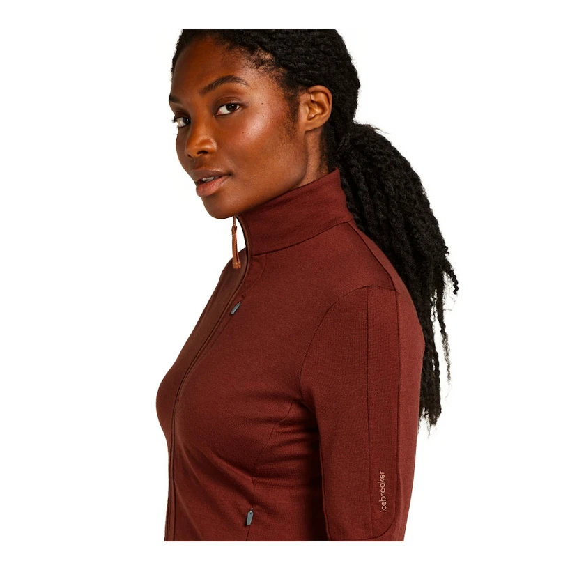 Dámská mikina Icebreaker Merino 260 Quantum IV LS Zip Port/Cedar Wood